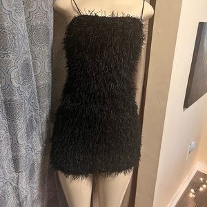 NEW...Black ⬛️ fuzzy dress size M (medium)from Forever21